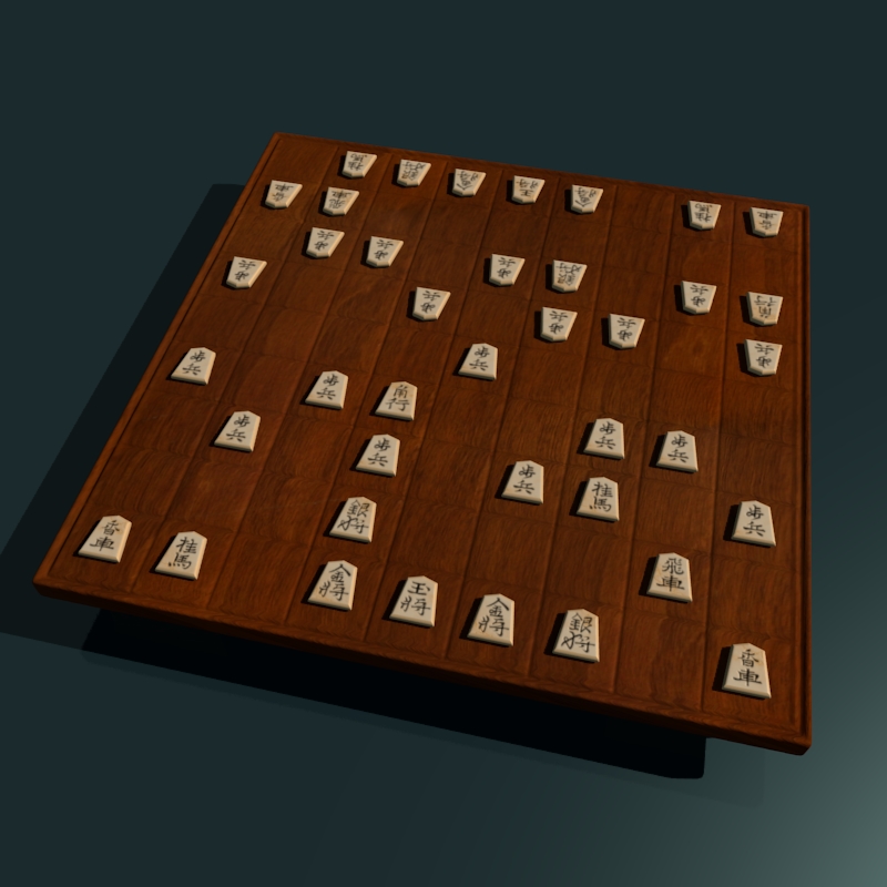 tablero y piezas de shogi